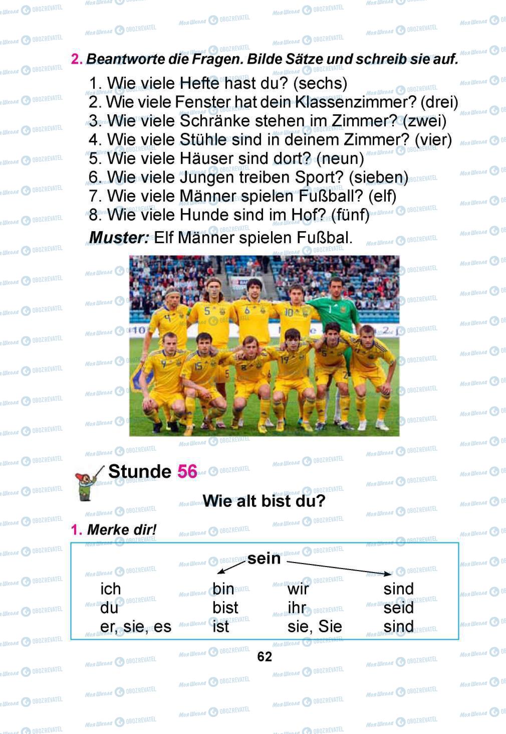 Підручники Німецька мова 1 клас сторінка 62