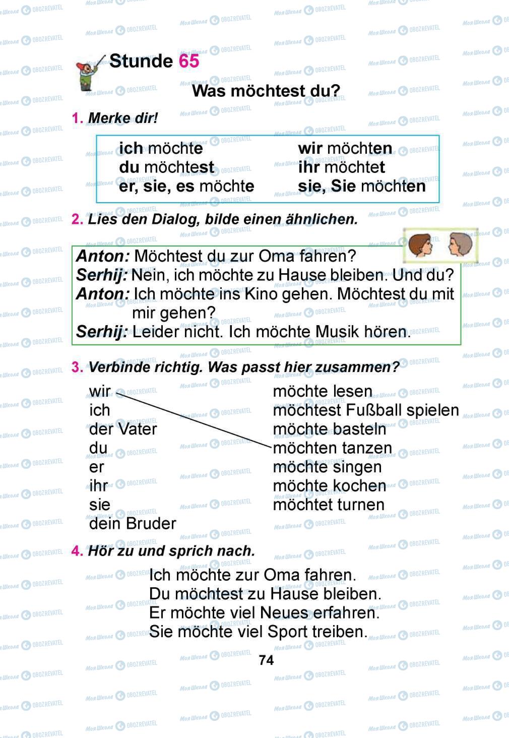 Підручники Німецька мова 1 клас сторінка 74