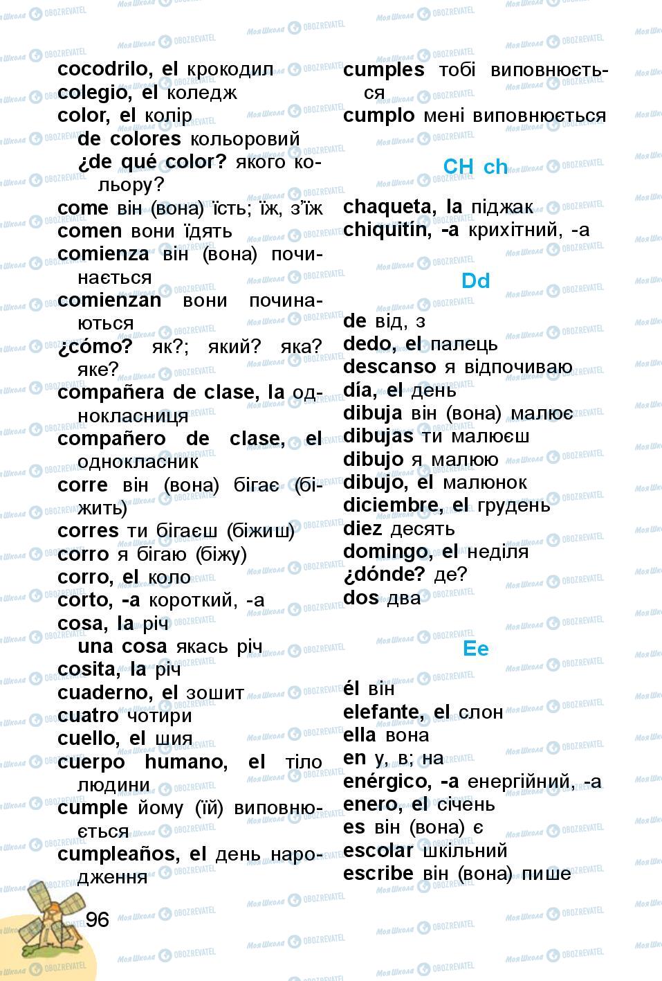 Підручники Іспанська мова 1 клас сторінка 96
