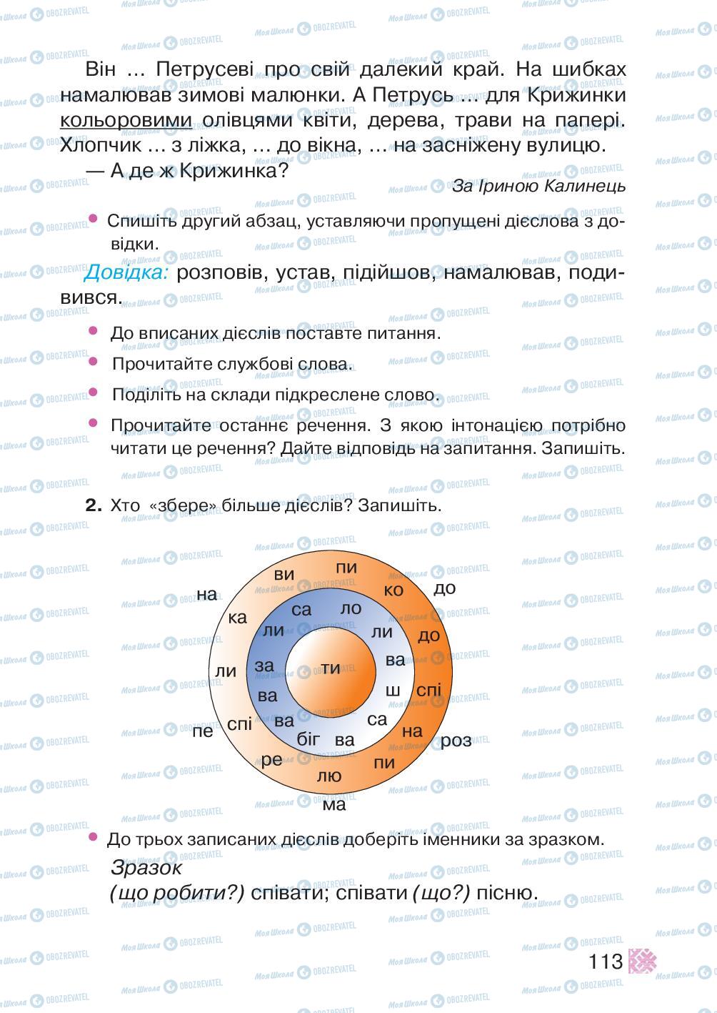 Підручники Українська мова 2 клас сторінка 113