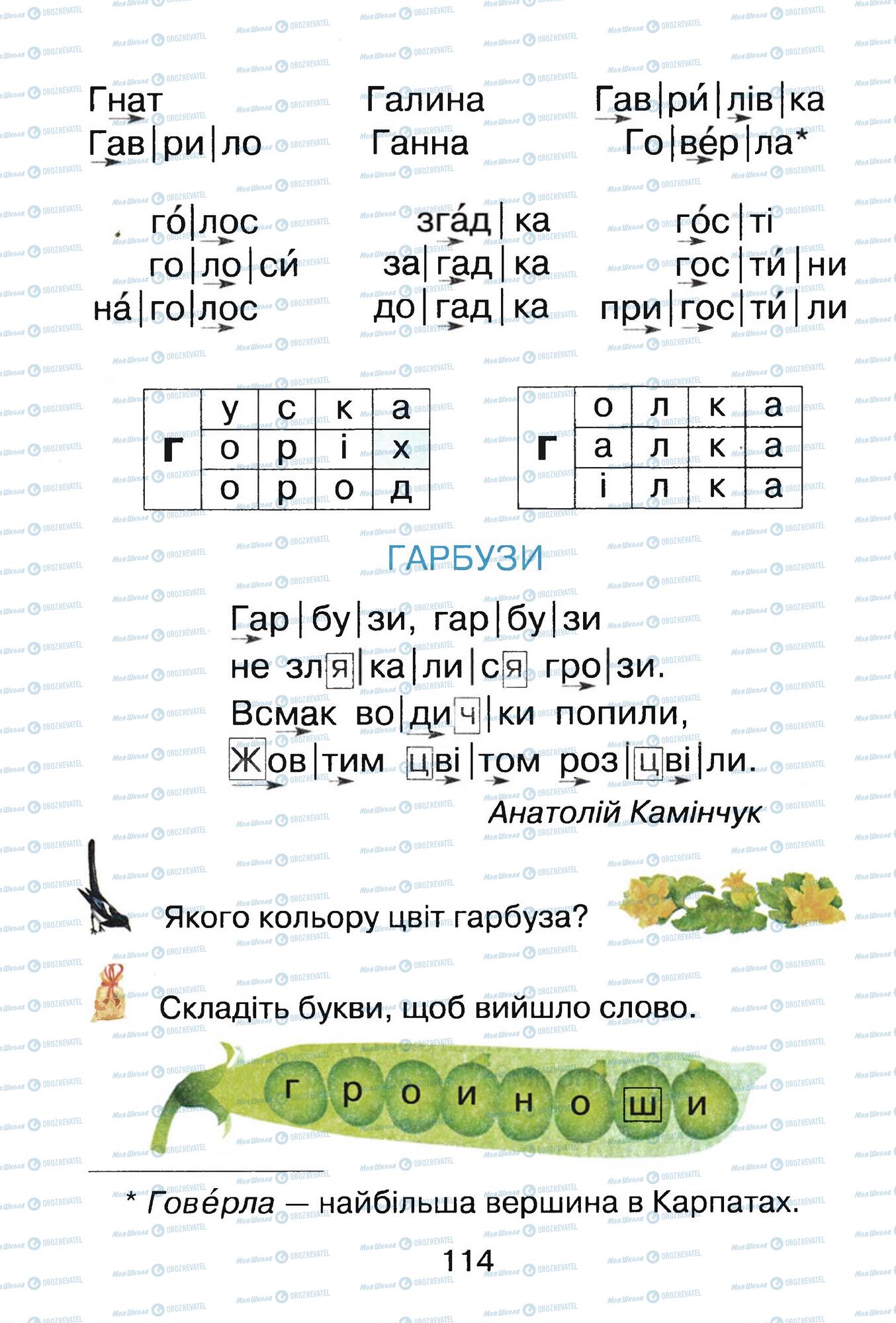 ГДЗ Українська мова 1 клас сторінка  114