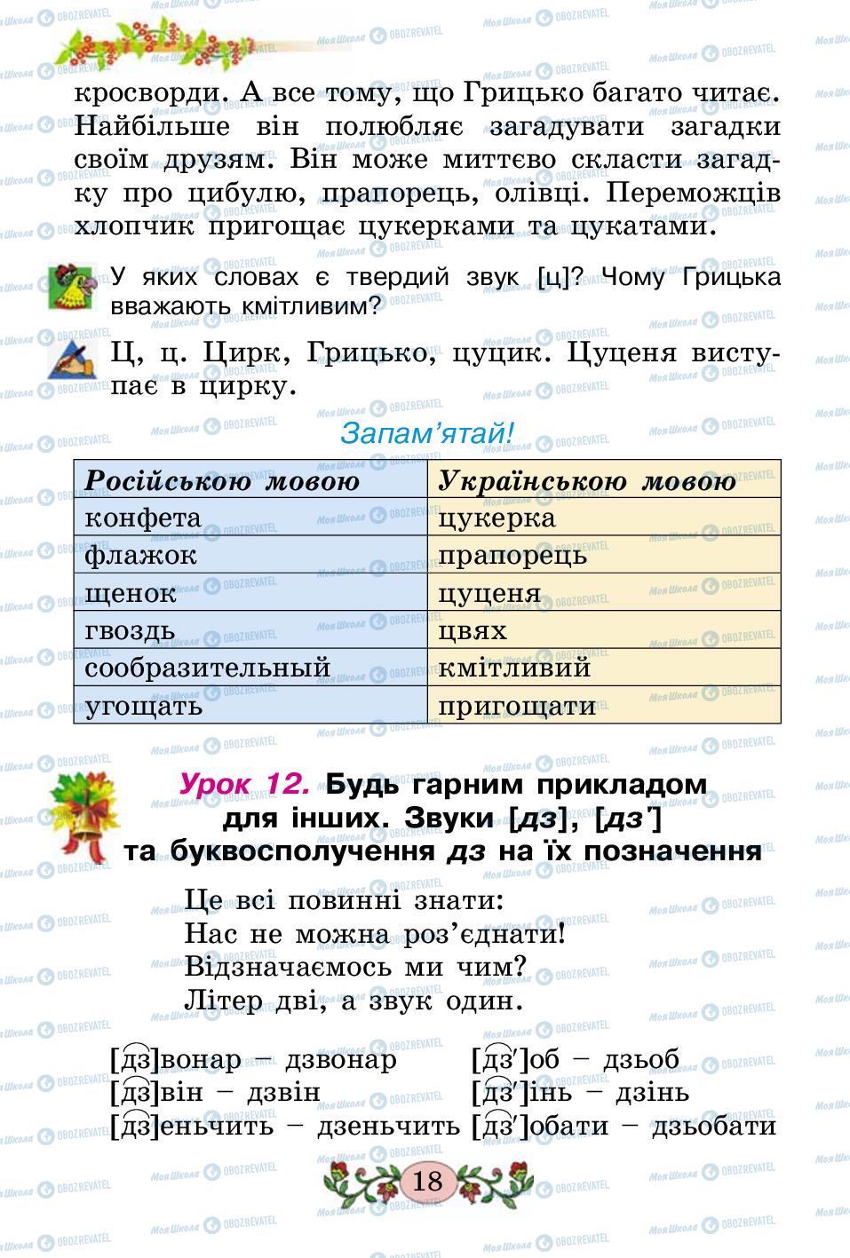 Учебники Укр мова 2 класс страница 18