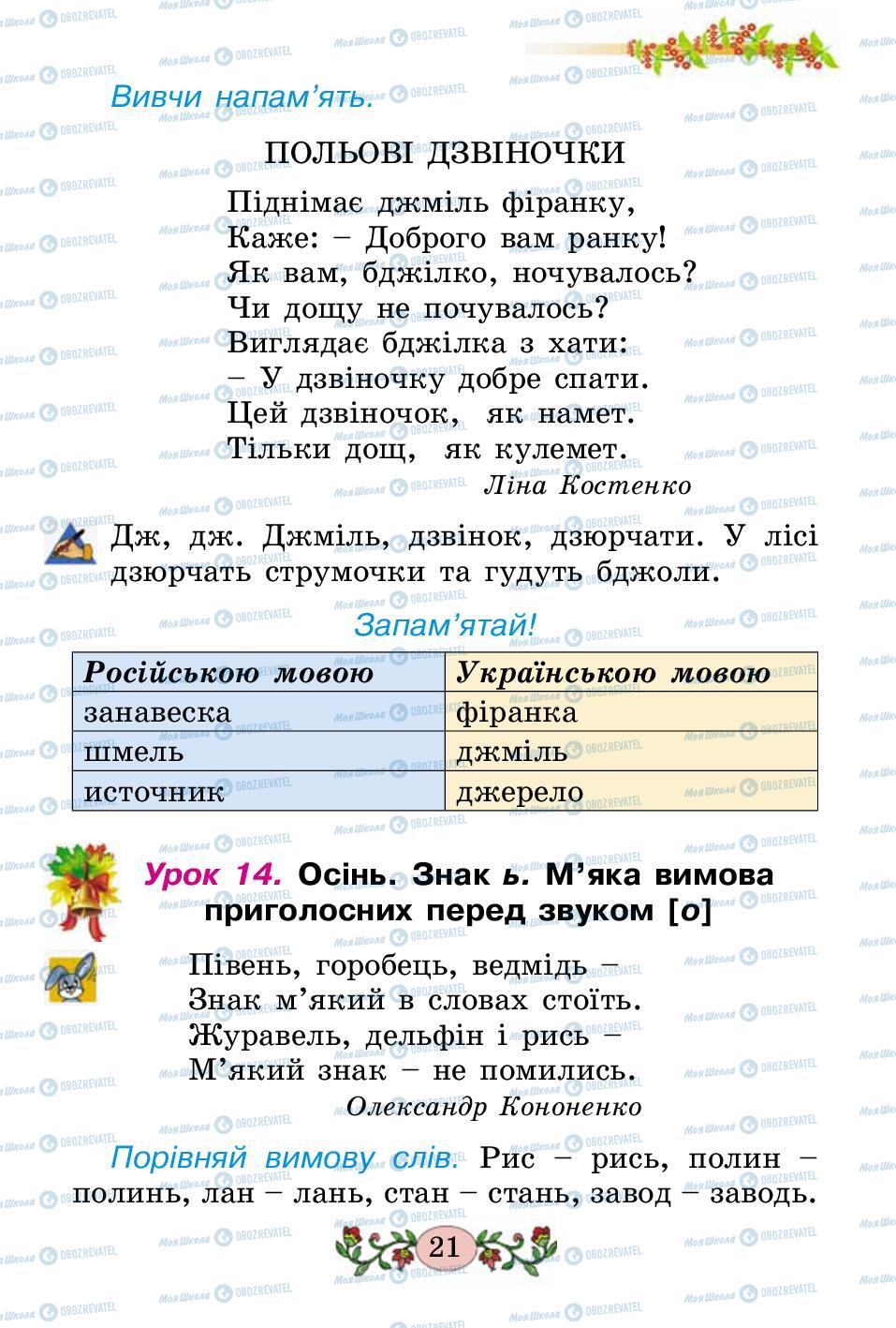 Підручники Українська мова 2 клас сторінка 21