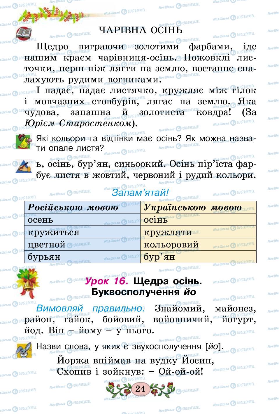 Підручники Українська мова 2 клас сторінка 24