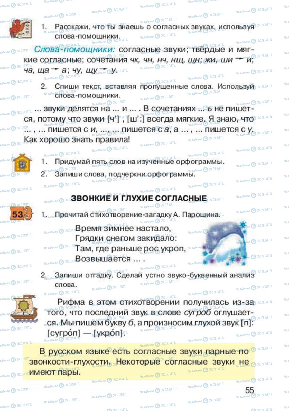 Підручники Російська мова 2 клас сторінка 55