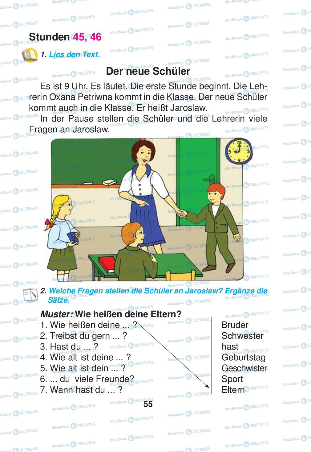 Підручники Німецька мова 2 клас сторінка 55