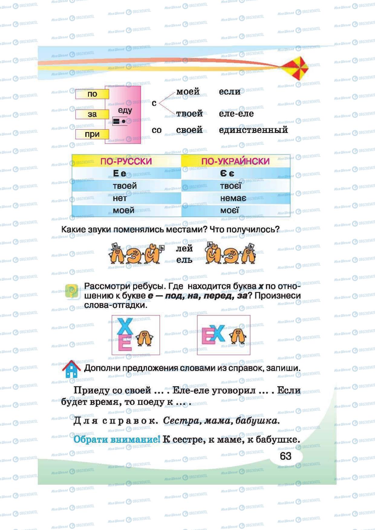 Підручники Російська мова 2 клас сторінка 63