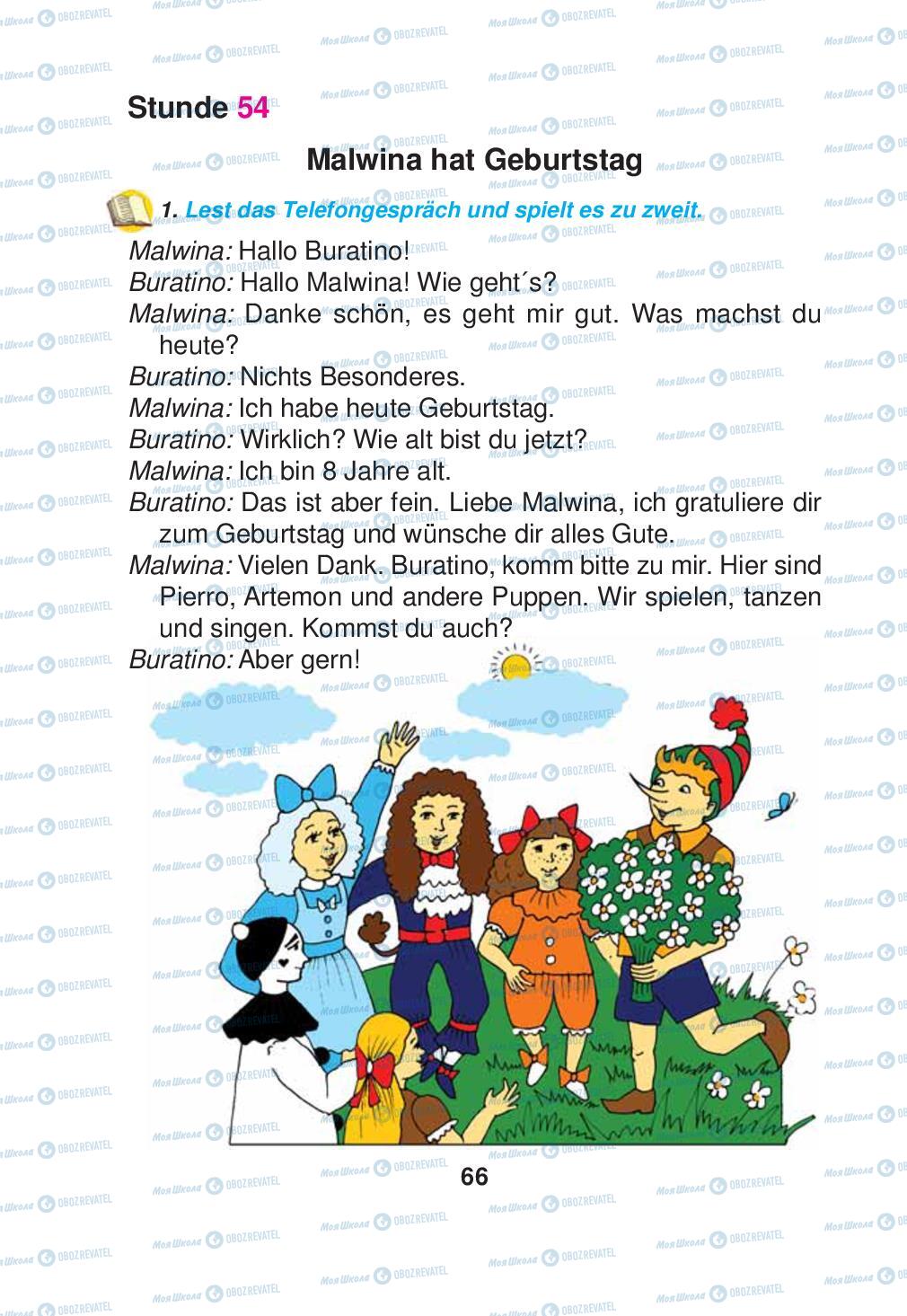 Підручники Німецька мова 2 клас сторінка 66