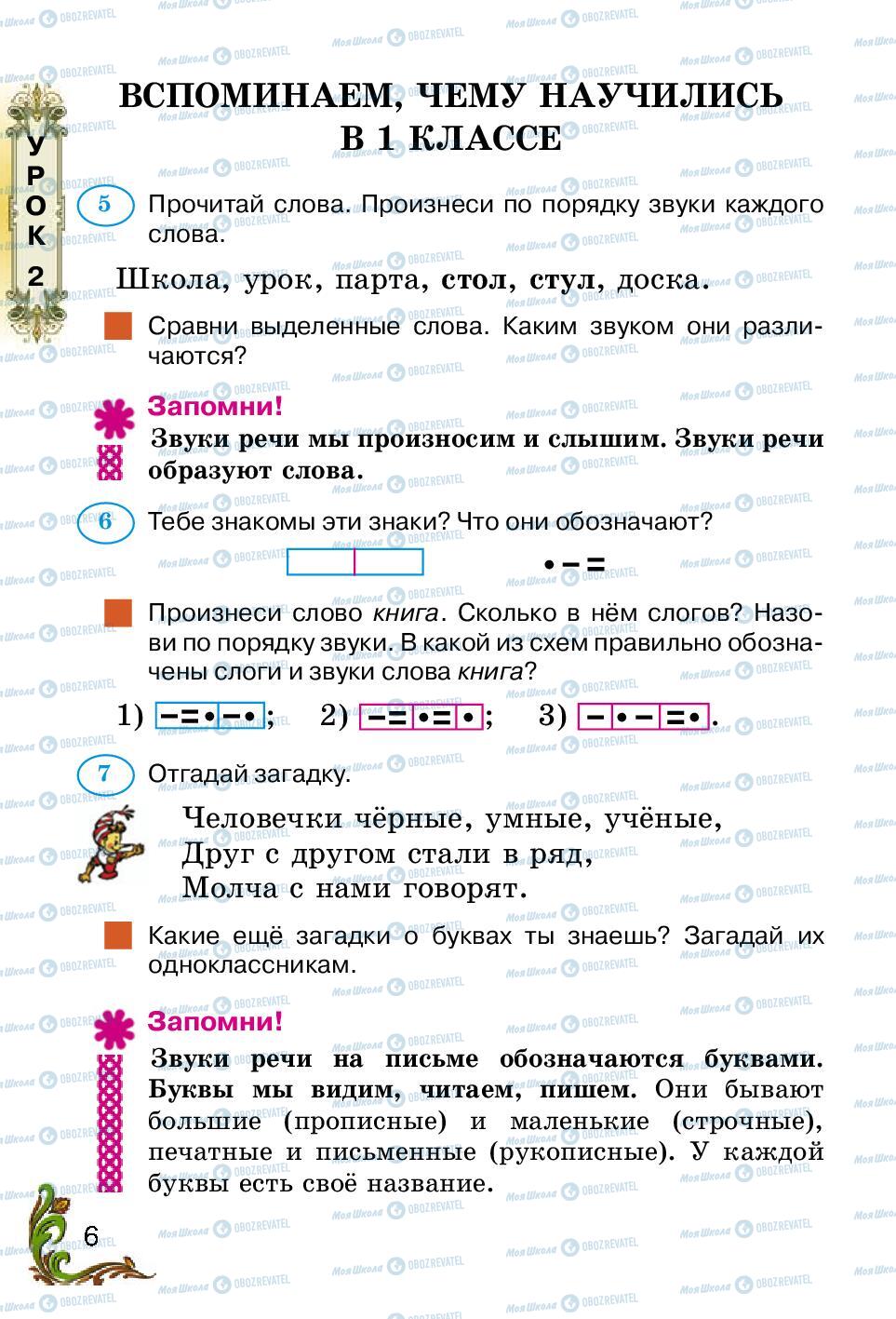 Учебники Русский язык 2 класс страница 6