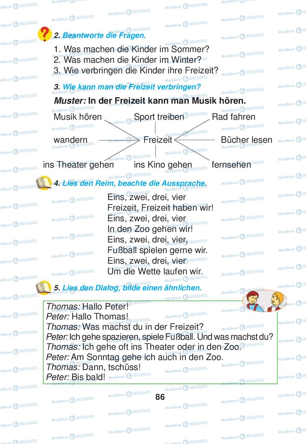 Підручники Німецька мова 2 клас сторінка 86