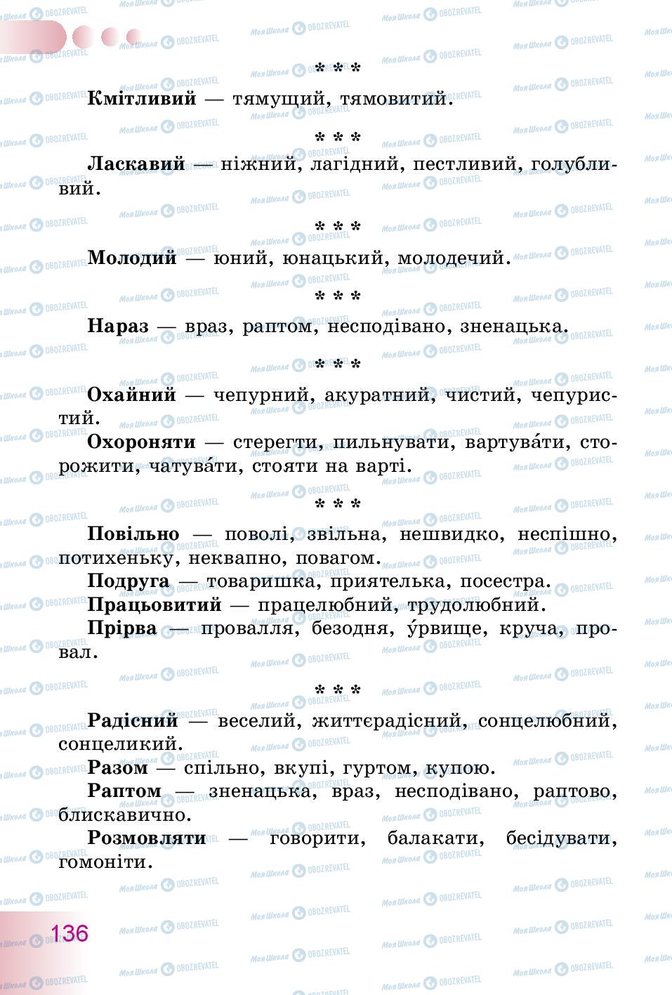 Підручники Українська мова 3 клас сторінка 136