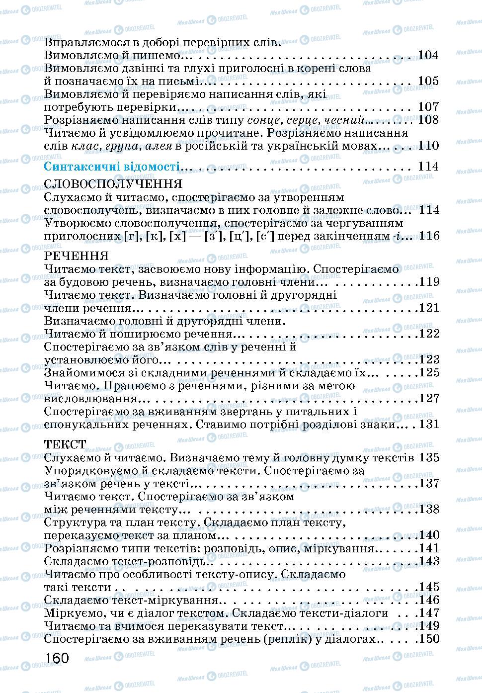 Підручники Українська мова 3 клас сторінка 160