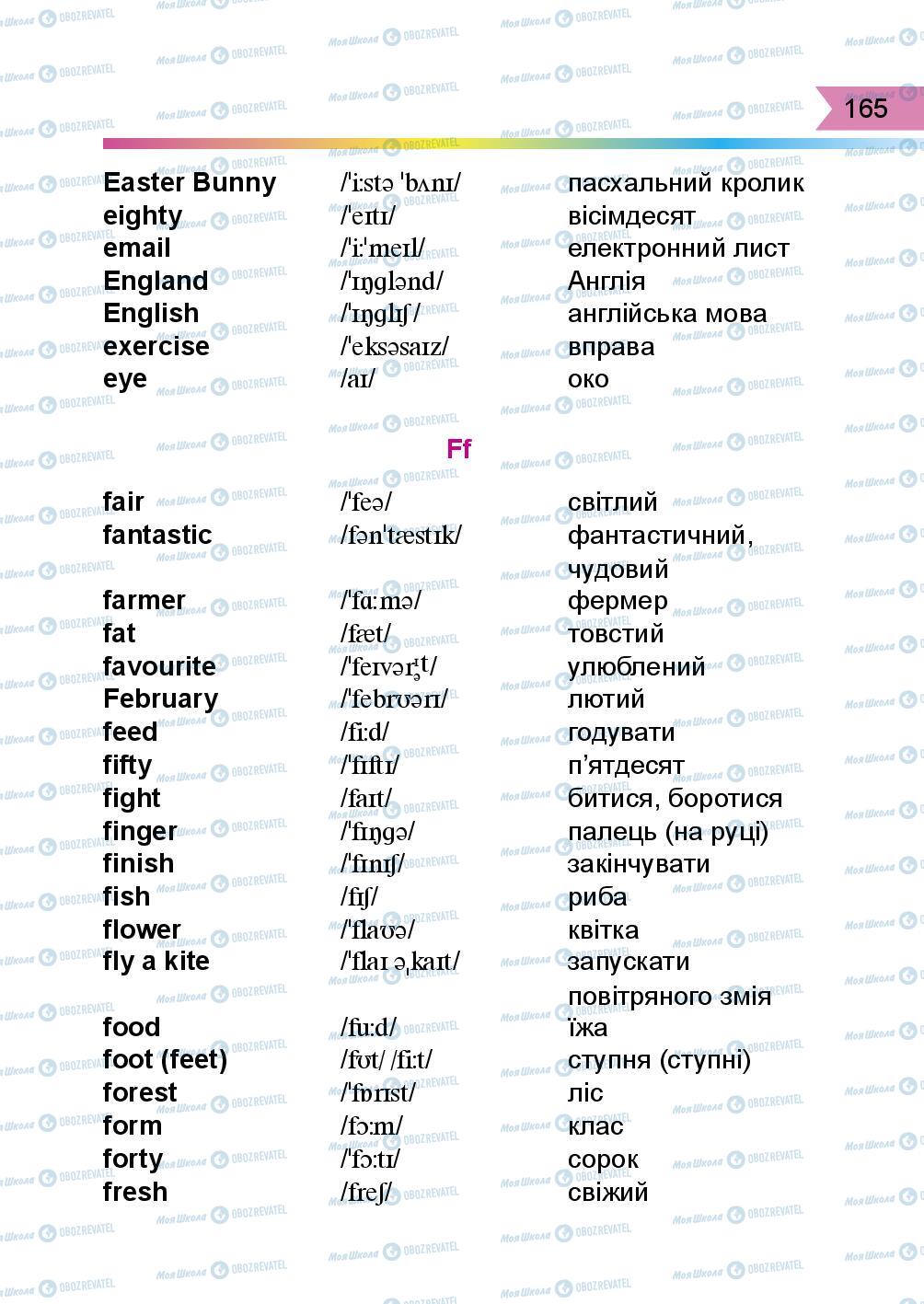 Підручники Англійська мова 3 клас сторінка 165
