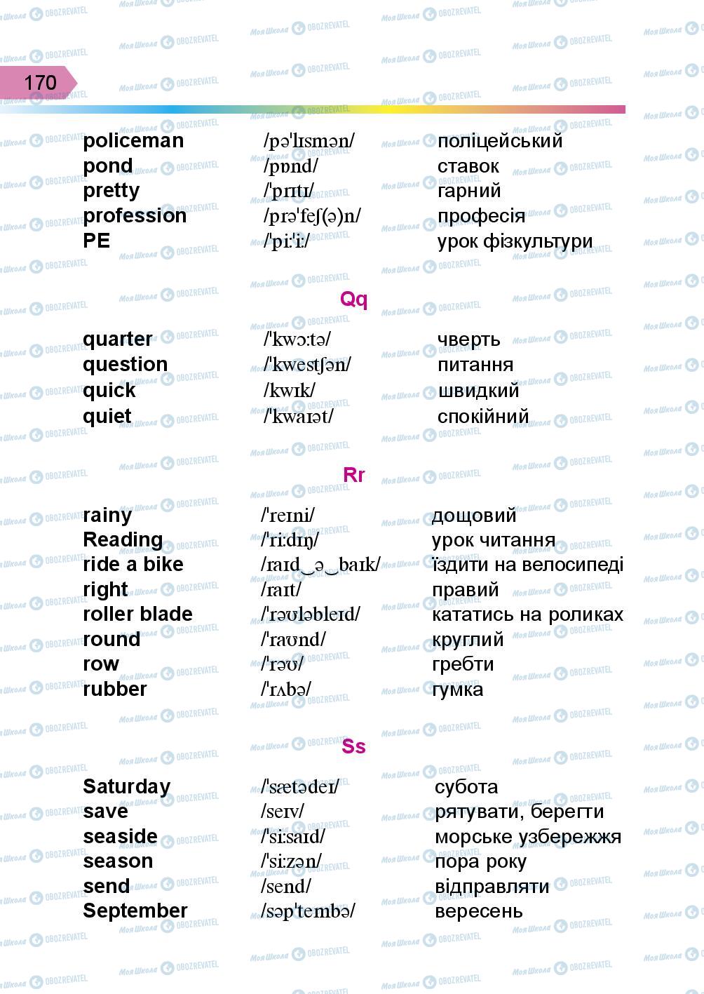 Підручники Англійська мова 3 клас сторінка 170