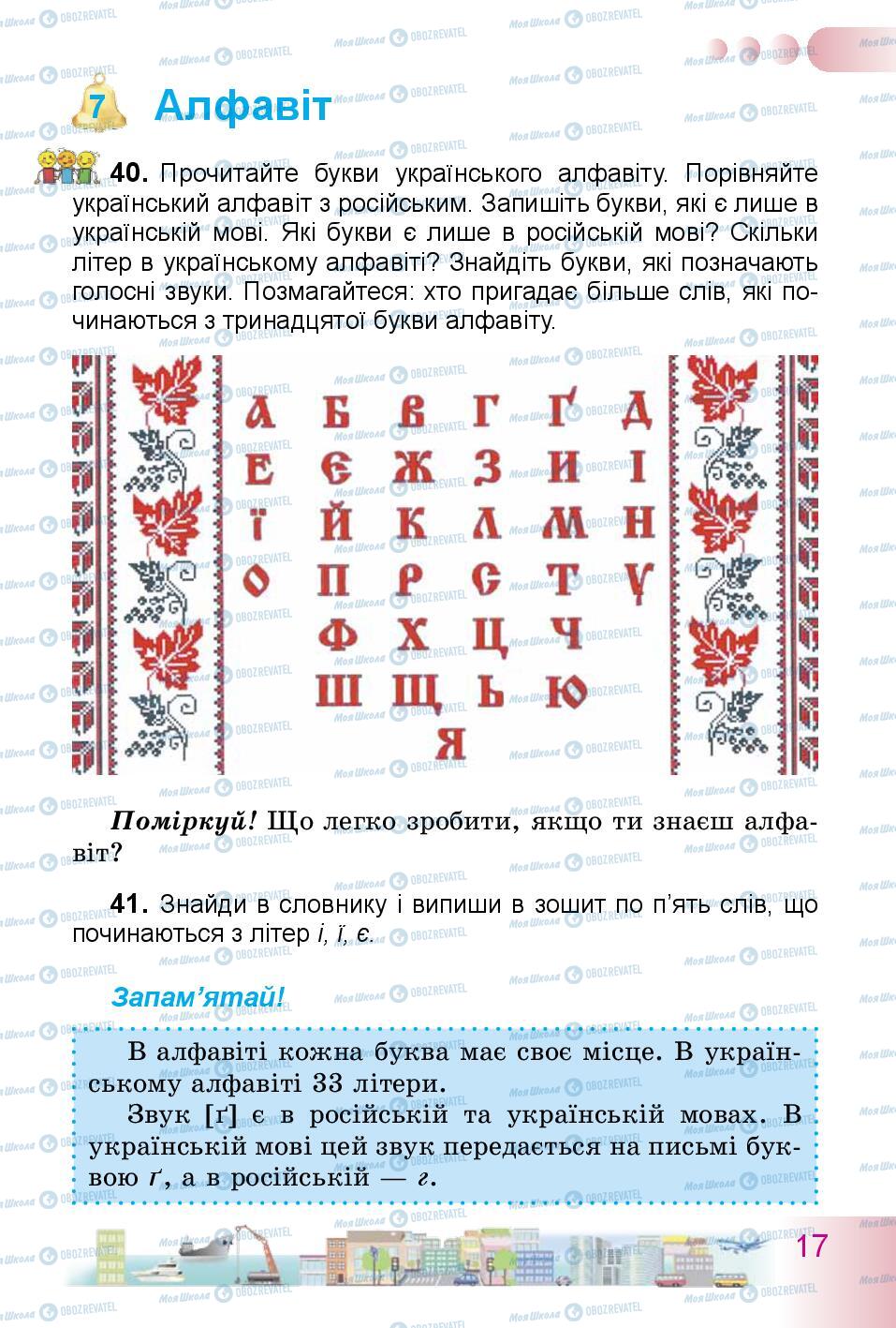 Підручники Українська мова 3 клас сторінка 17