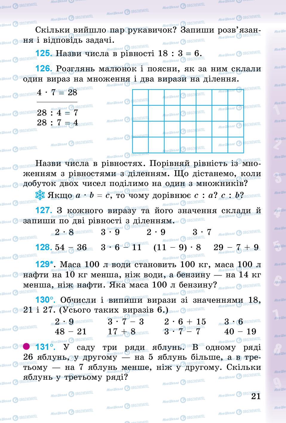 Підручники Математика 3 клас сторінка 21