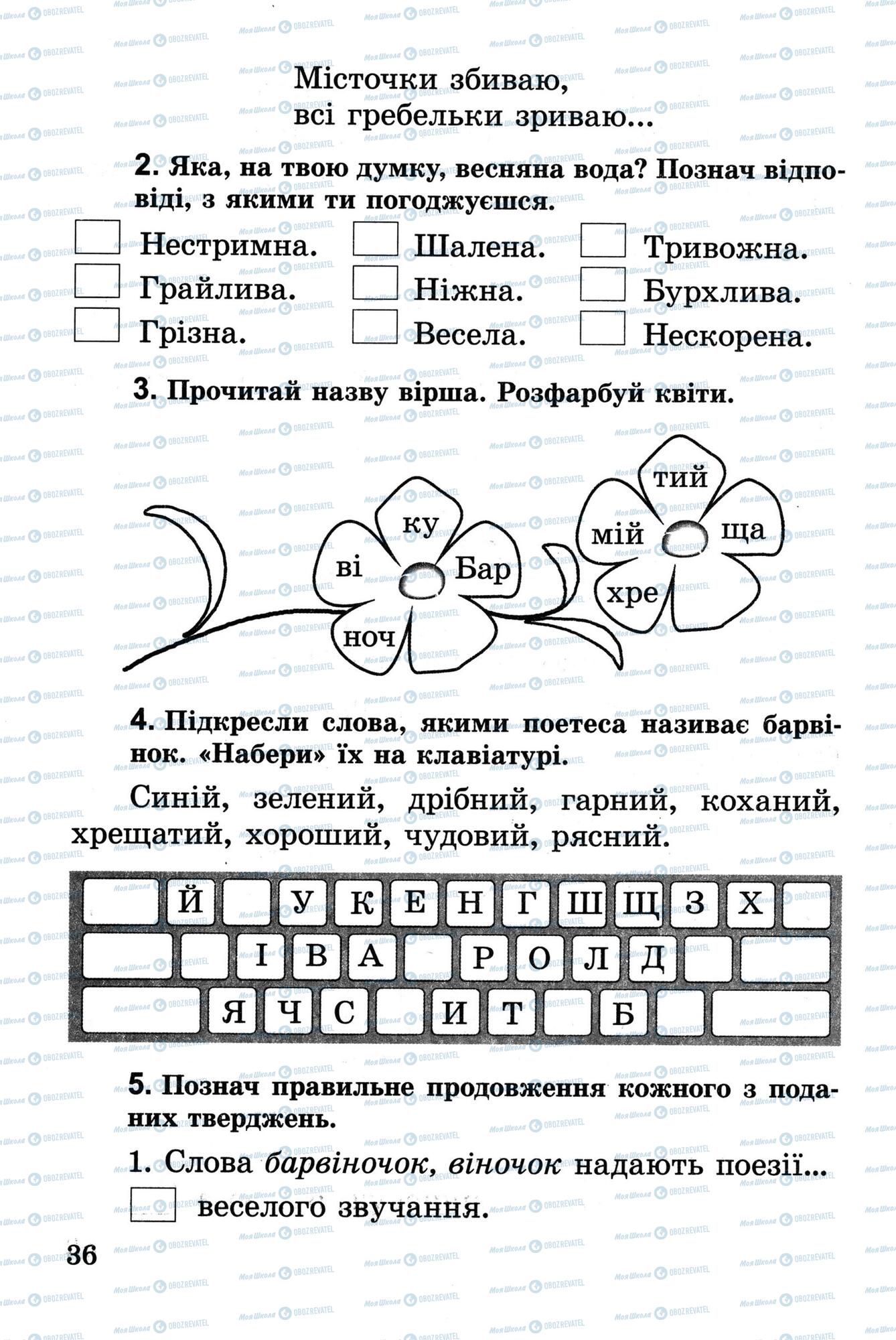 Підручники Українська література 2 клас сторінка 36