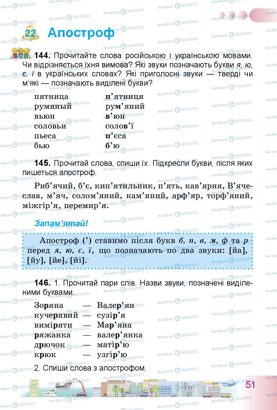 Підручники Українська мова 3 клас сторінка 51