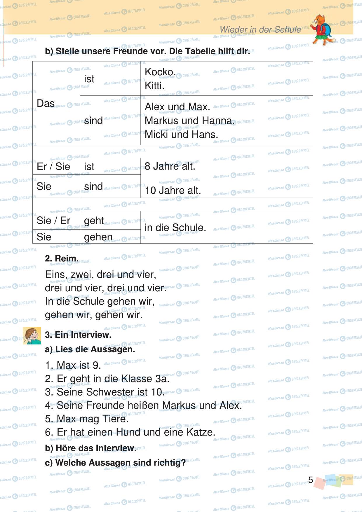 Підручники Німецька мова 3 клас сторінка 5