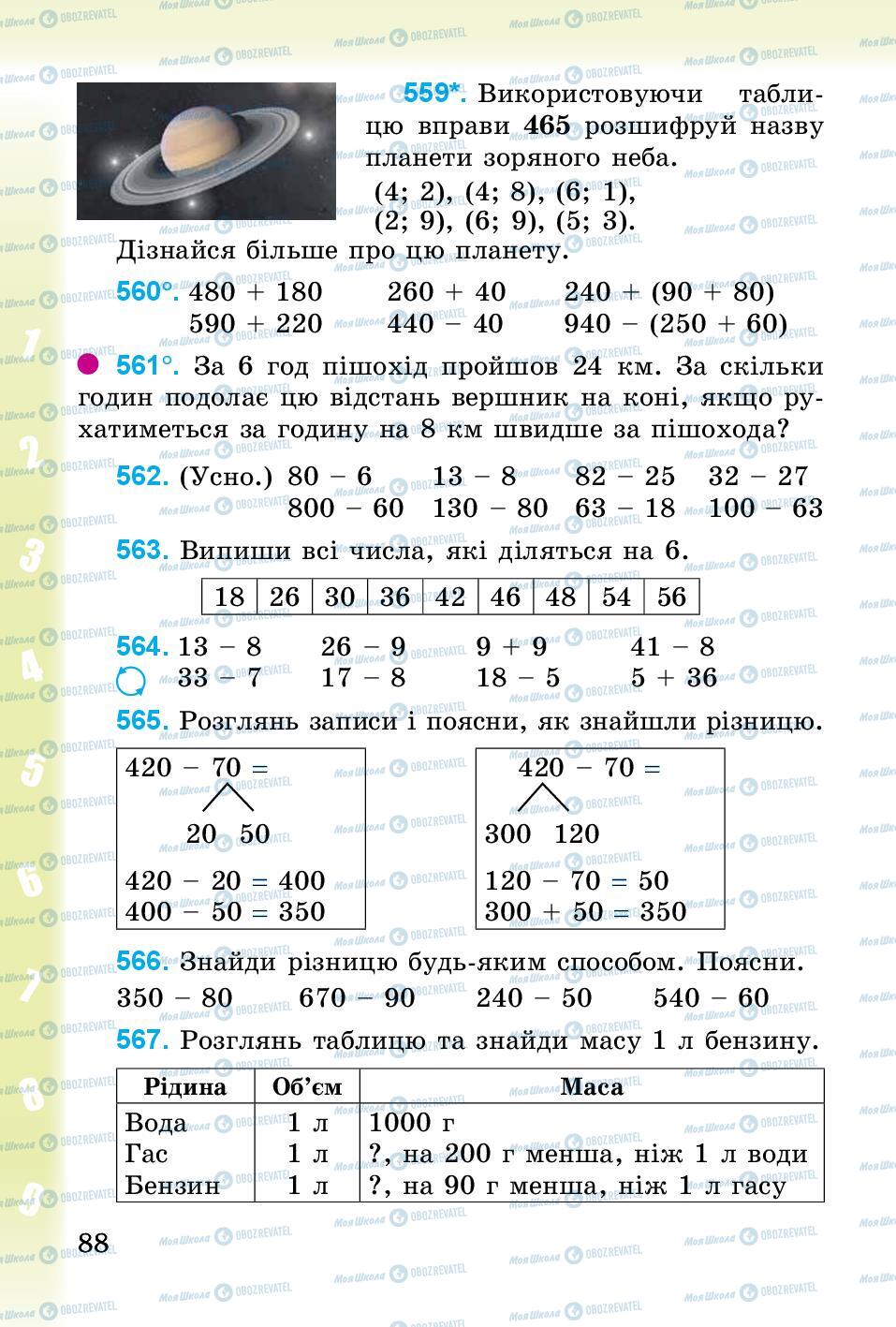 Підручники Математика 3 клас сторінка 88