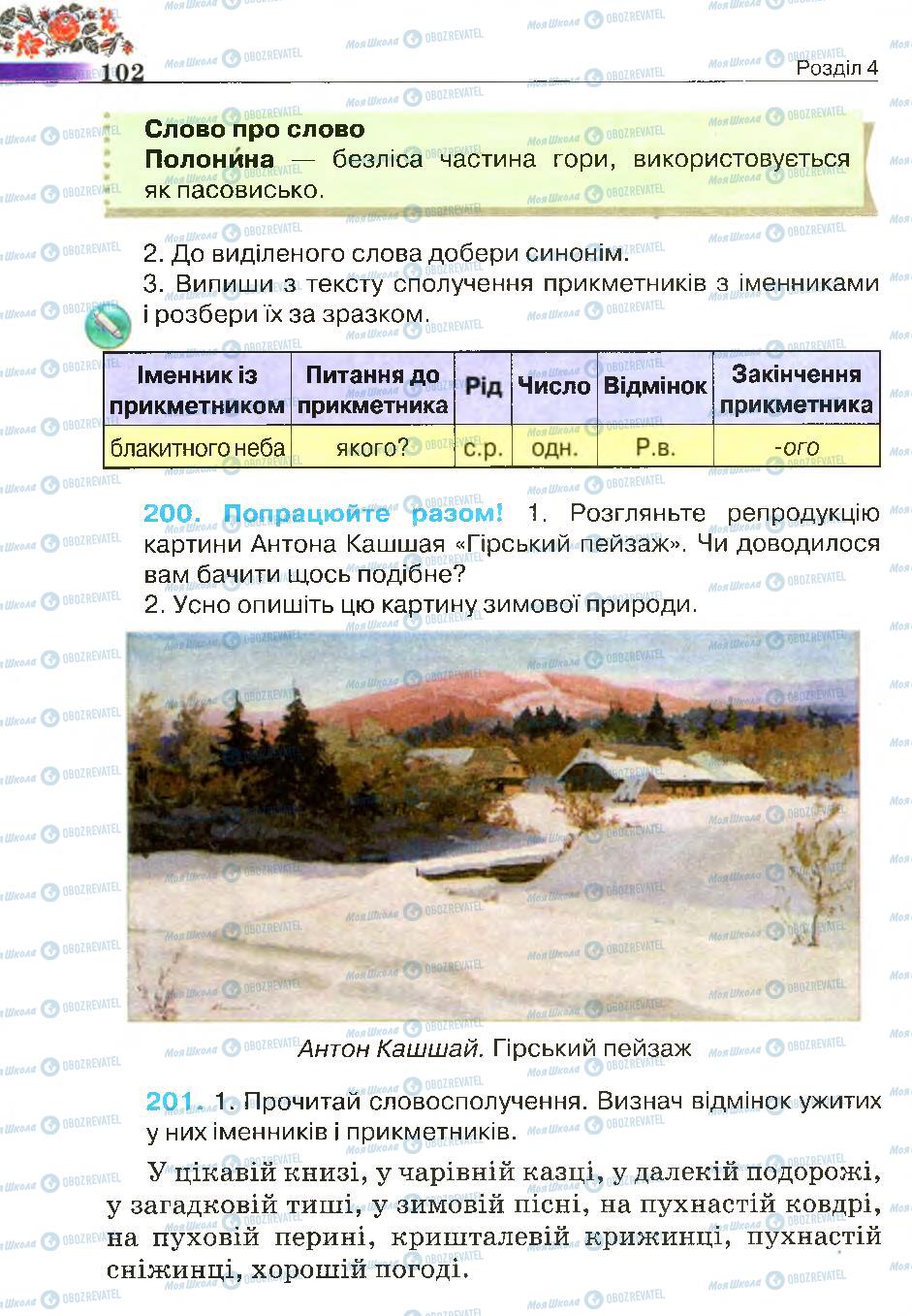 Підручники Українська мова 4 клас сторінка 102