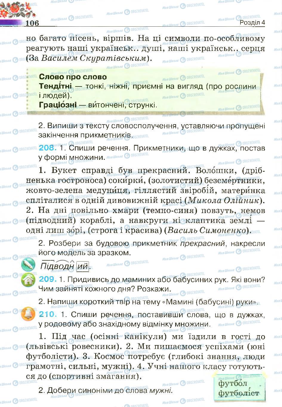 Підручники Українська мова 4 клас сторінка 106