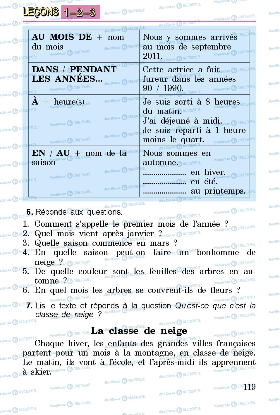 Підручники Французька мова 3 клас сторінка 119