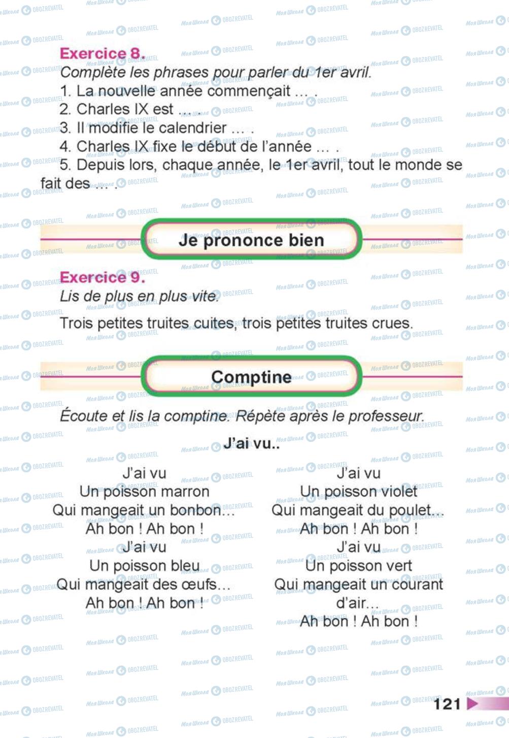 Підручники Французька мова 3 клас сторінка 121