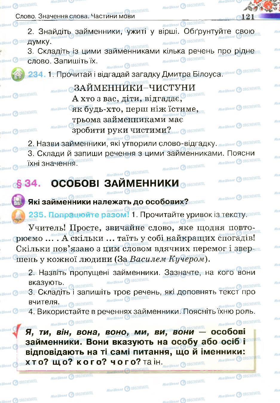 Учебники Укр мова 4 класс страница 121