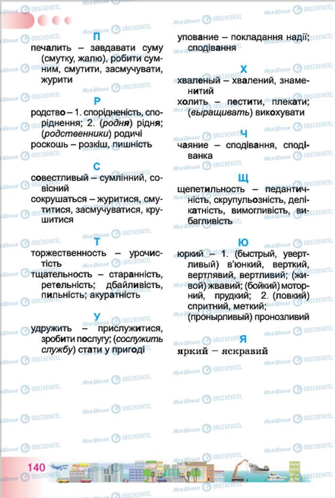 Підручники Українська мова 4 клас сторінка 140