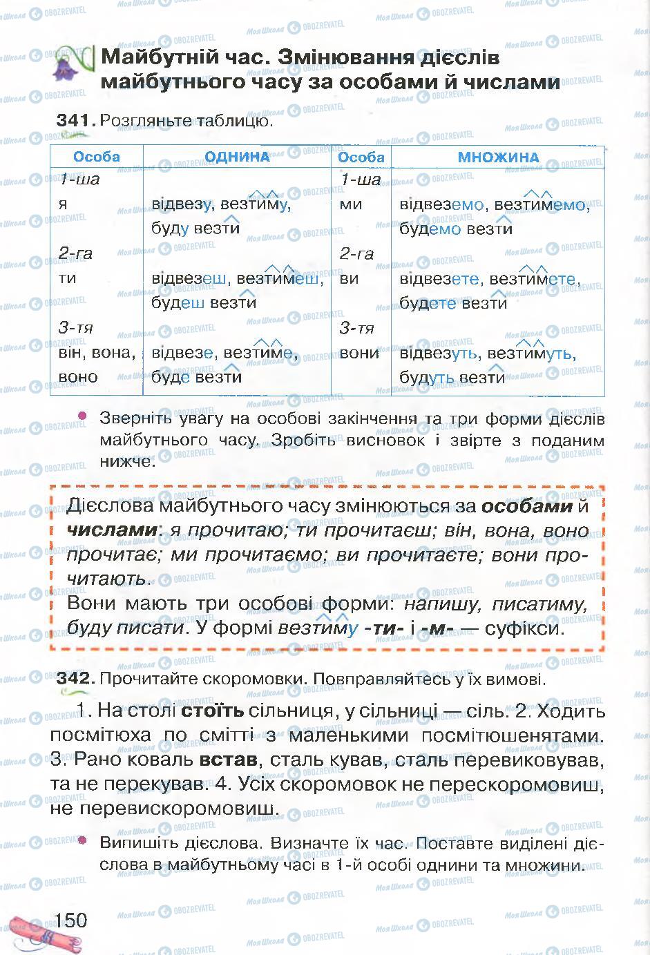 Підручники Українська мова 4 клас сторінка 150