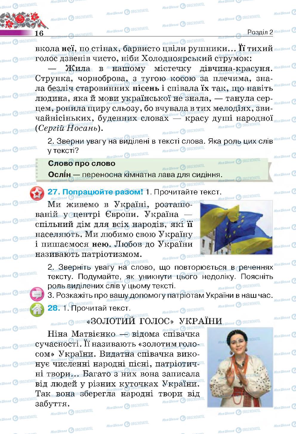 Підручники Українська мова 4 клас сторінка 16