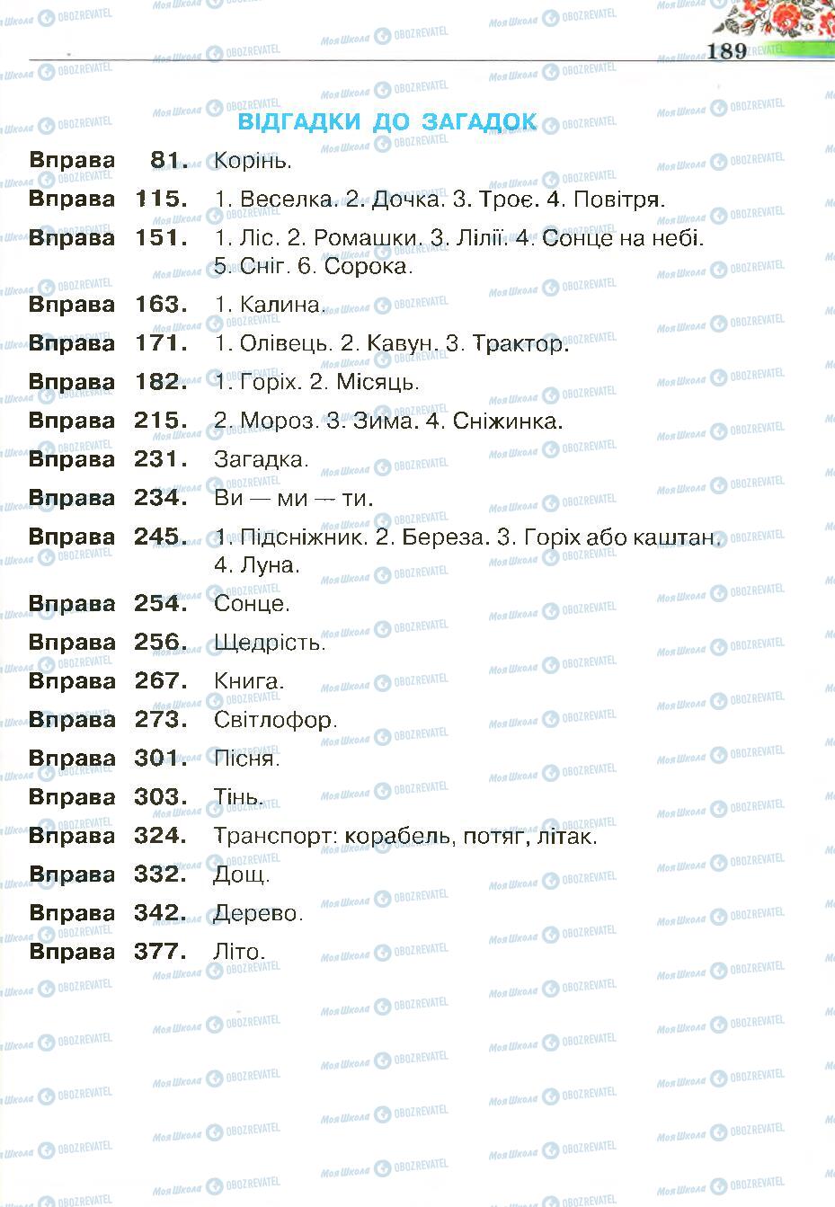 Підручники Українська мова 4 клас сторінка 189
