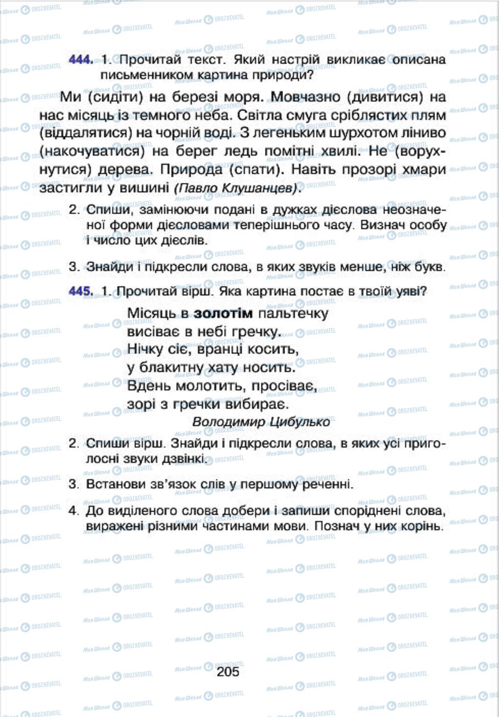 Підручники Українська мова 4 клас сторінка 205