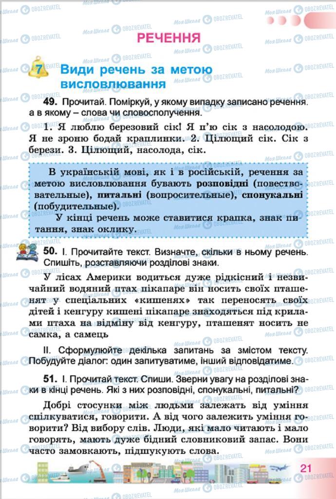 Підручники Українська мова 4 клас сторінка 21