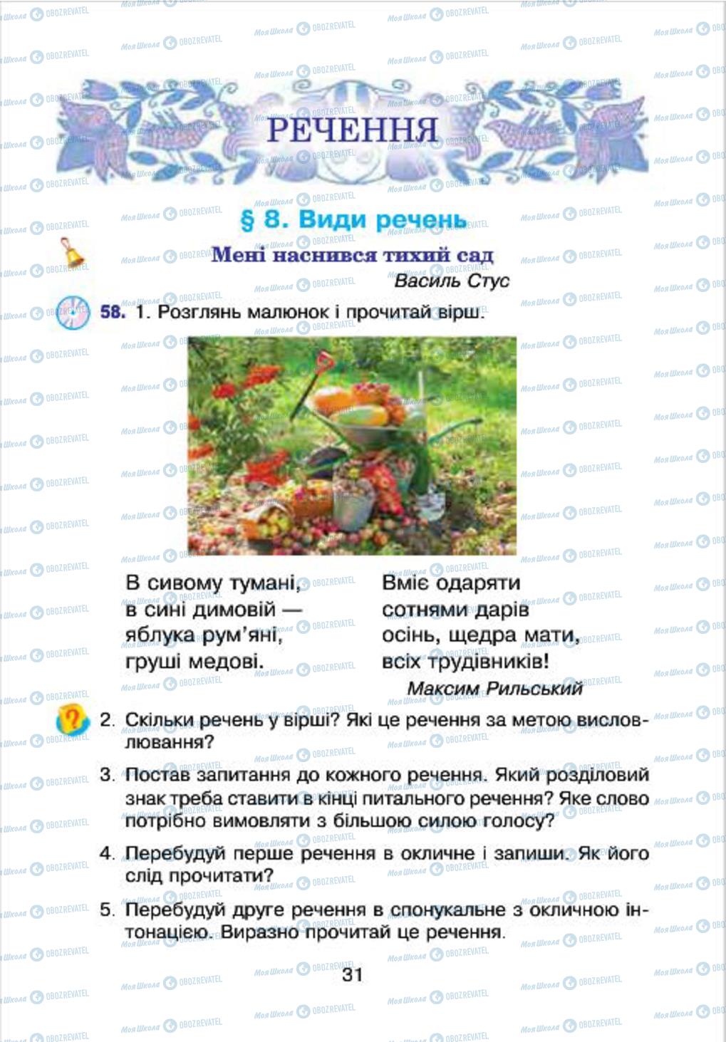 Підручники Українська мова 4 клас сторінка 31