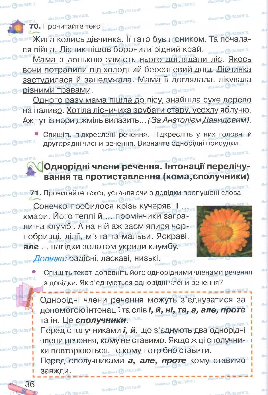 Підручники Українська мова 4 клас сторінка 36