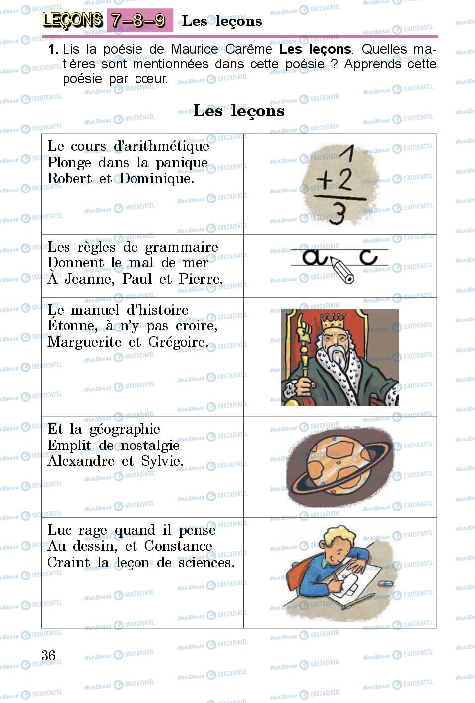 Підручники Французька мова 3 клас сторінка 36