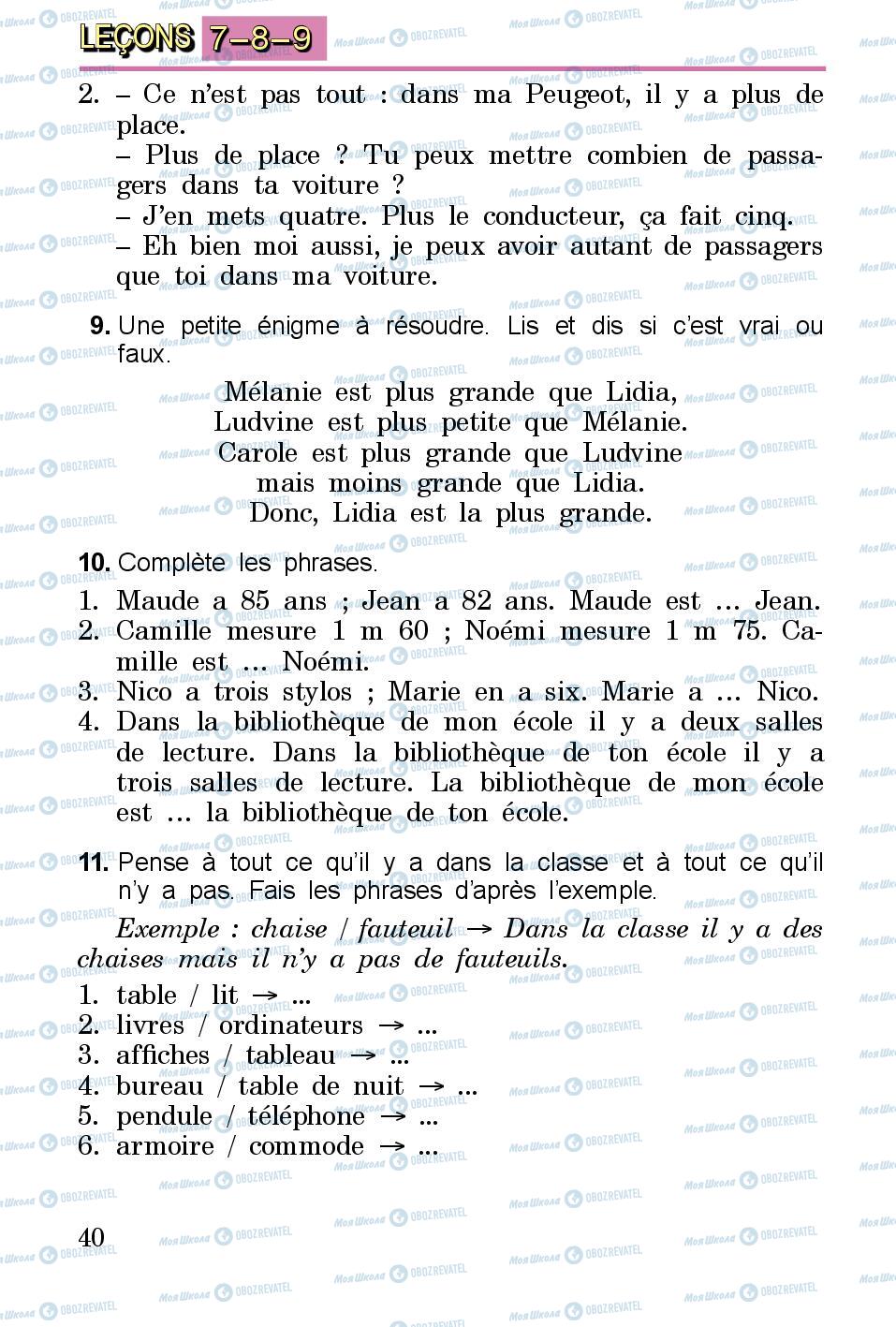 Підручники Французька мова 3 клас сторінка 40