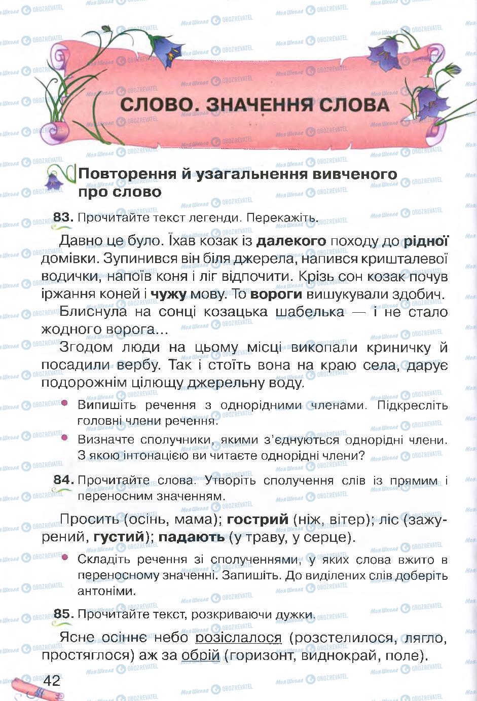 Підручники Українська мова 4 клас сторінка 42