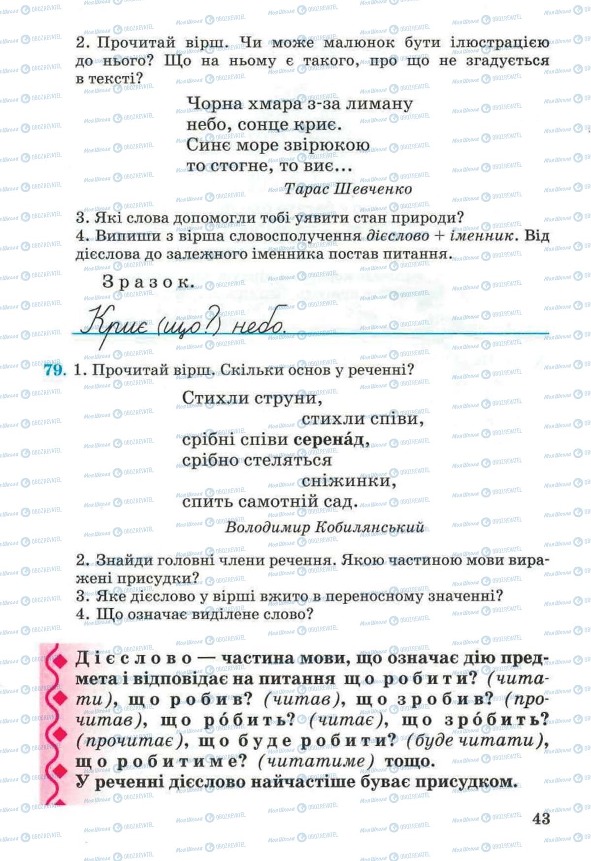 Підручники Українська мова 4 клас сторінка 43