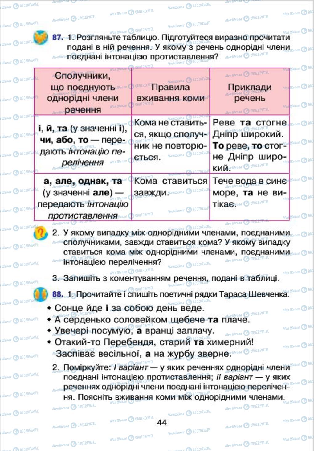 Підручники Українська мова 4 клас сторінка 44