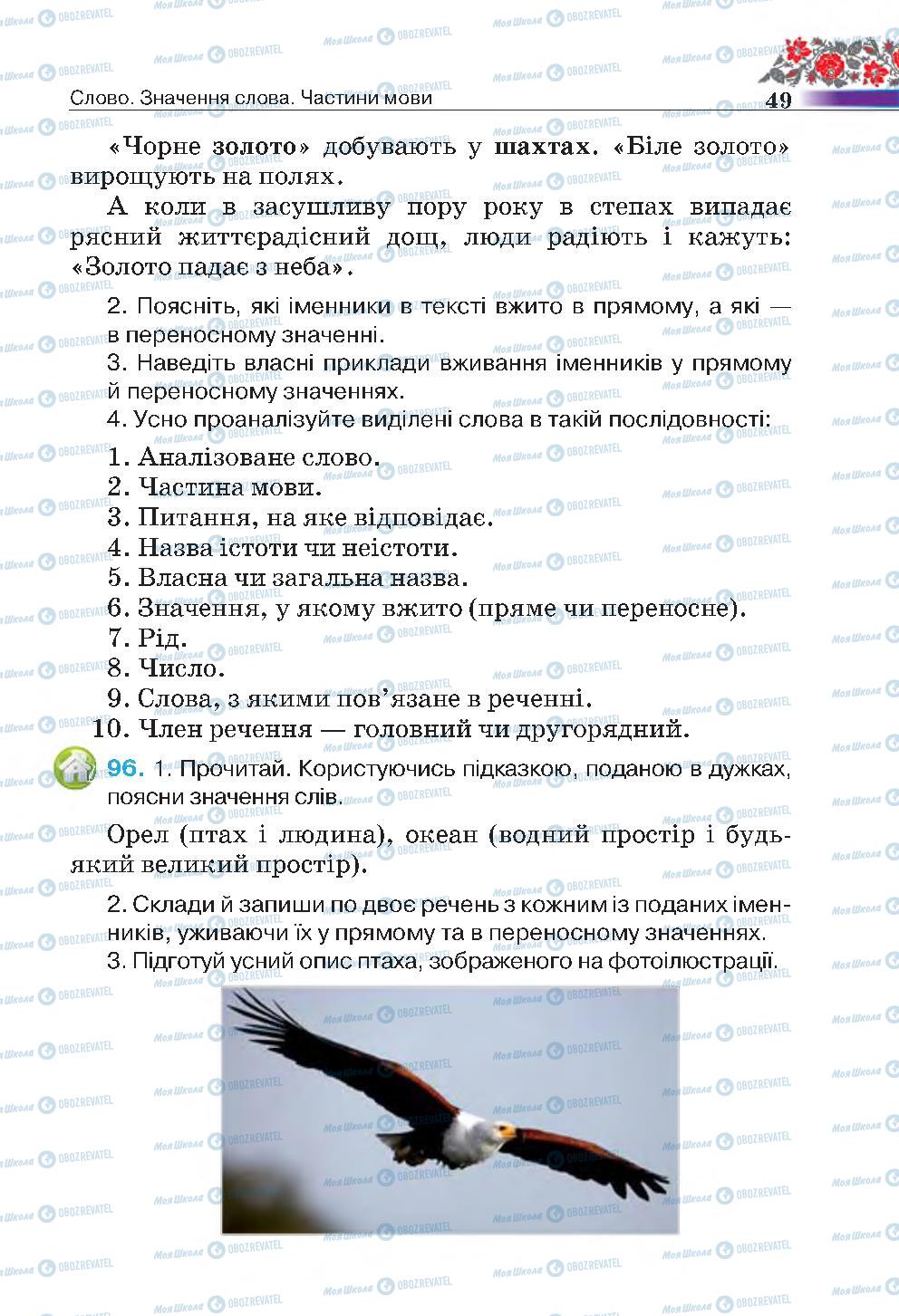 Підручники Українська мова 4 клас сторінка 49