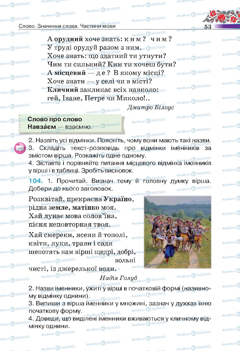 Підручники Українська мова 4 клас сторінка 53