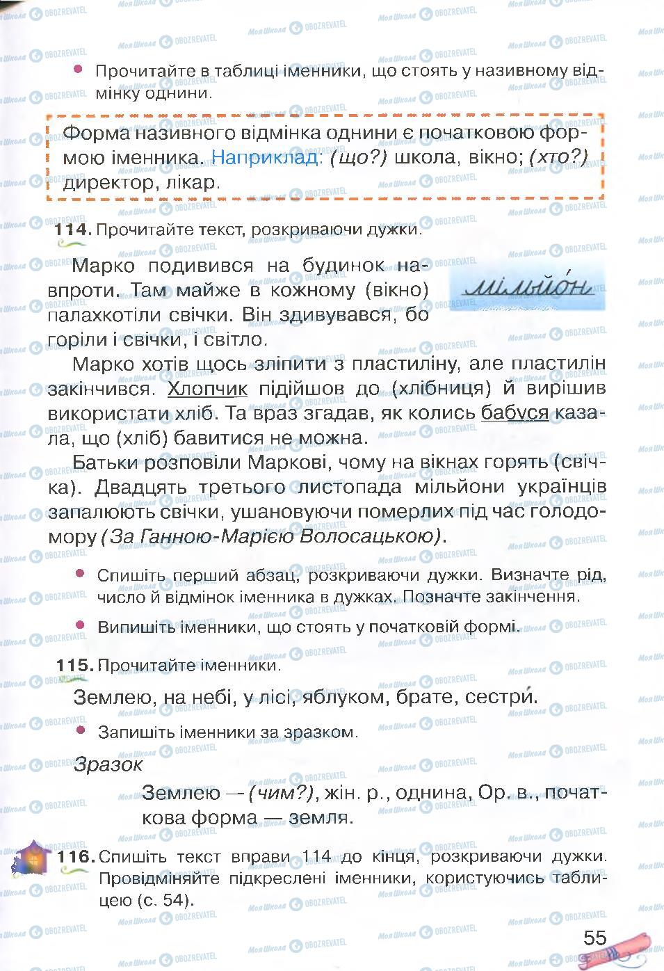 Підручники Українська мова 4 клас сторінка 55