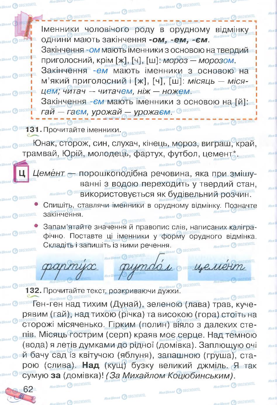Учебники Укр мова 4 класс страница 62