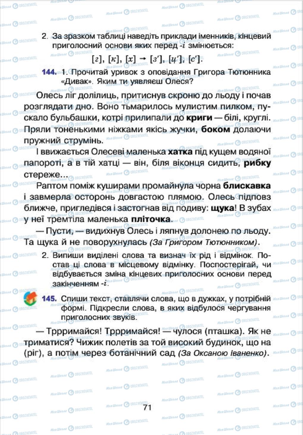 Підручники Українська мова 4 клас сторінка 71