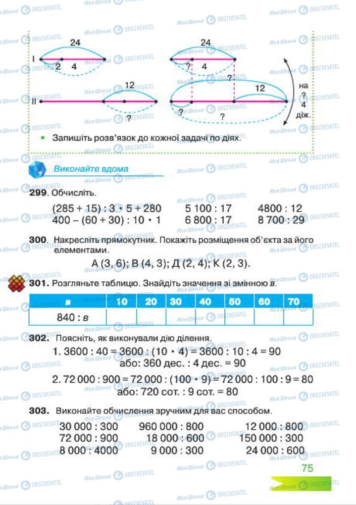 Підручники Математика 4 клас сторінка 75