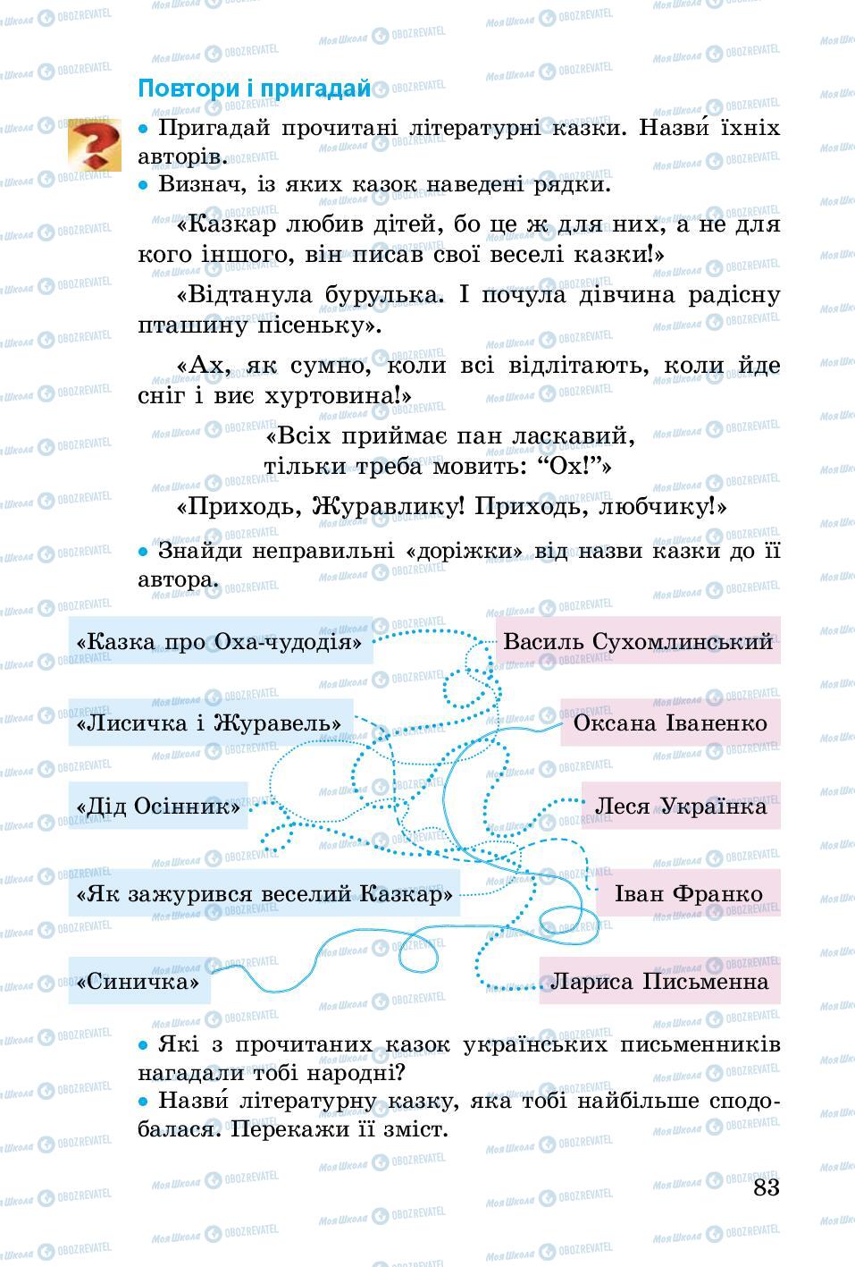 Учебники Укр лит 3 класс страница 83