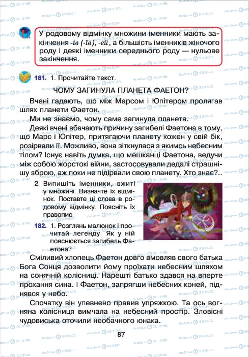 Учебники Укр мова 4 класс страница 87